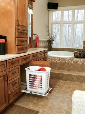 Rev-A-Shelf HPRV-1520 S H White Pull-Out Wire Hamper - 14-3/4" W x 18" D x 19-3/8"