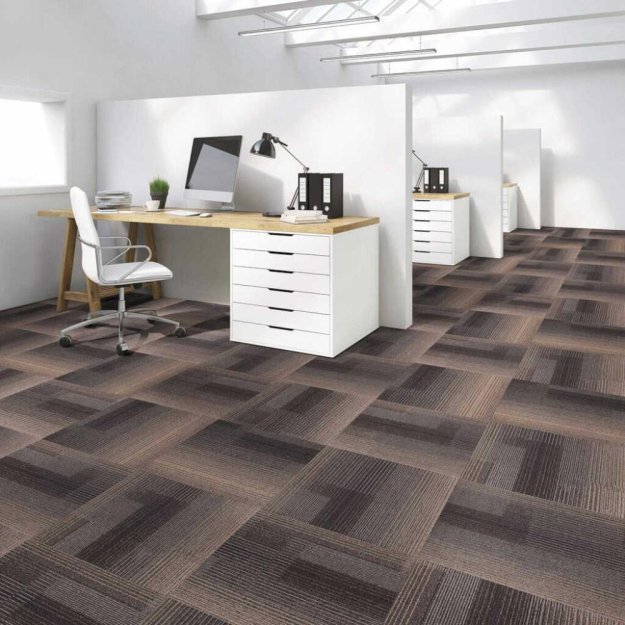 (image for) Next Floor Development 19.7" x 19.7" Solution-Dyed Twisted Polypropylene Carpet Tiles - Iron Ore NF811011
