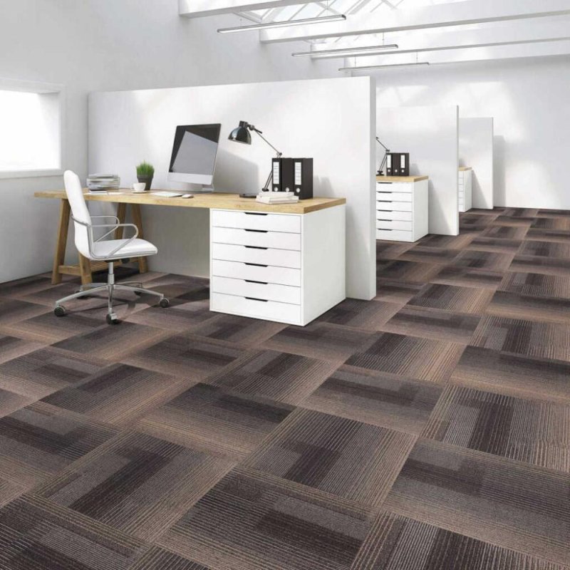 (image for) Next Floor Development 19.7" x 19.7" Solution-Dyed Twisted Polypropylene Carpet Tiles - Iron Ore NF811011