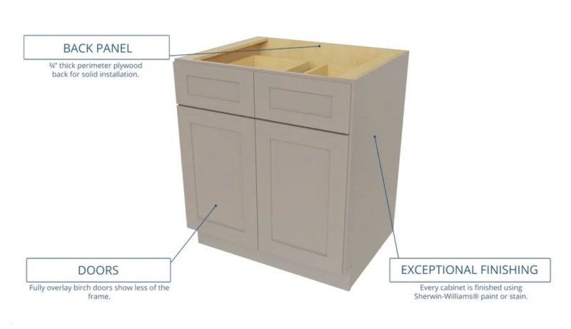 (image for) Bright White 12" Single Door & Drawer Base Cabinet - BW-B12
