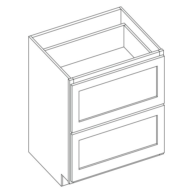 (image for) Brooklyn White 2-Drawer Base Cabinet - BW-DB36-2