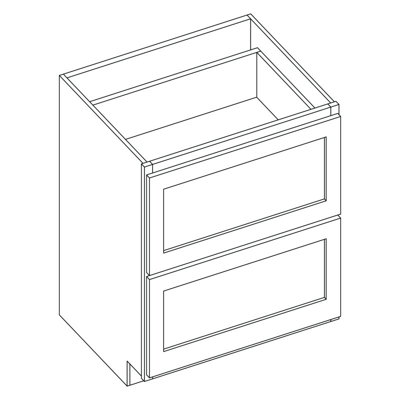 (image for) Brooklyn White 2-Drawer Base Cabinet - BW-DB36-2