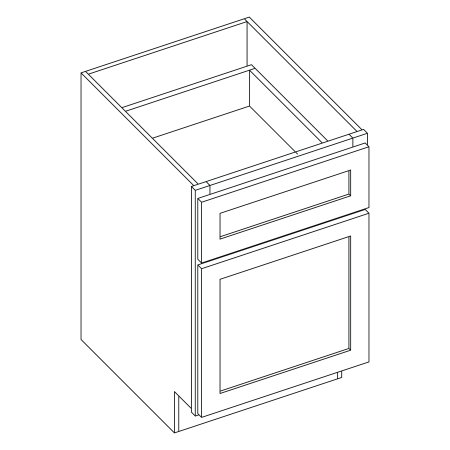 (image for) Brooklyn White Desk Drawer Base Cabinet - BW-DDB18