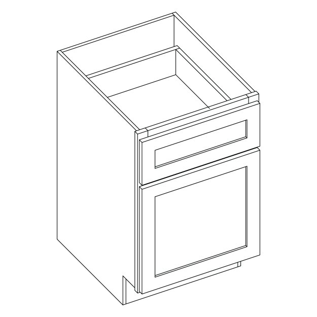 (image for) Brooklyn White Desk Drawer Base Cabinet - BW-DDB18