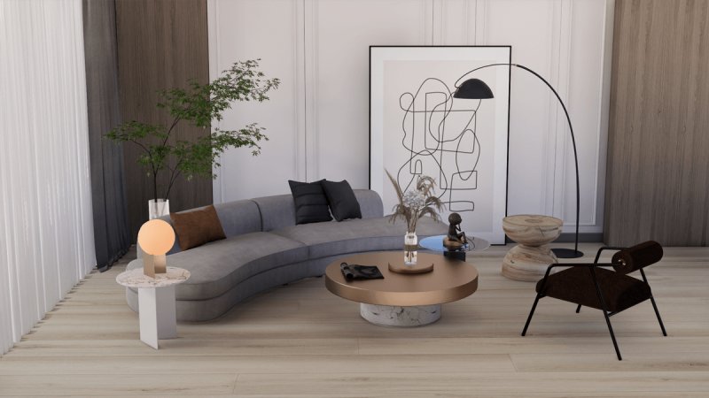 (image for) Kihome 9" x 60" SPC Luxury Vinyl Plank 12mil - KS209