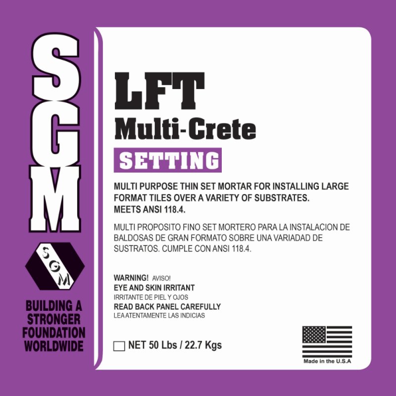 (image for) SGM UWAK104 Large Format Tiles (LFT) Multi-Crete Mortar 50 Lbs. - White