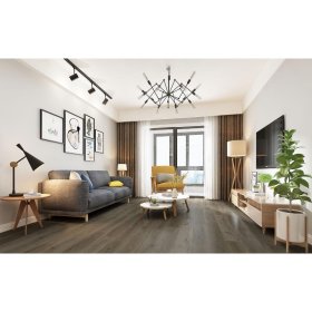 LIONS FLOOR Grande 7" x 48" SPC Vinyl Plank - Flint Mocha - LI-HP02