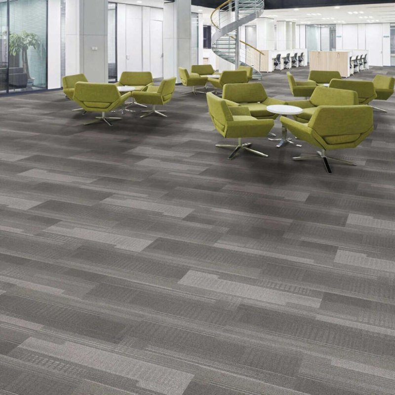 (image for) Next Floor Dedication 13" x 39" Solution-Dyed Twisted Polypropylene Carpet Tiles - Limestone NF712009