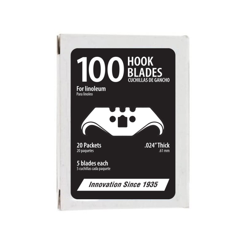 ALLWAY LKB-100 3-Notch Linoleum Hook Blades - 100 Pack