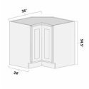 (image for) White Shaker 36" Lazy Susan Corner Base Cabinet - AMCWS-LS3612