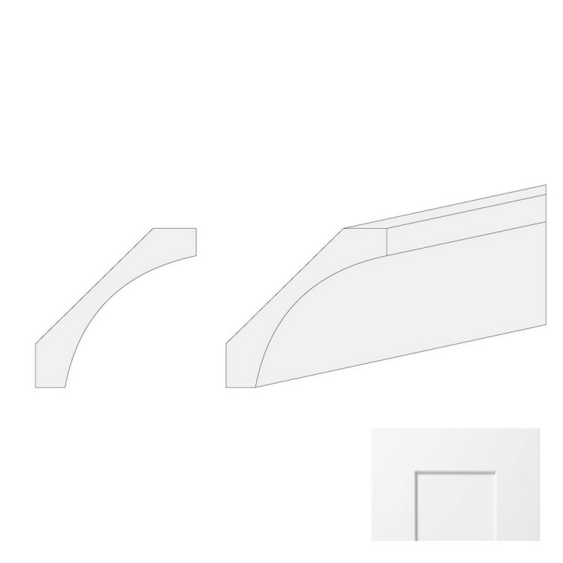 (image for) White Shaker 8' Large Cove Crown Molding - WS-LVC