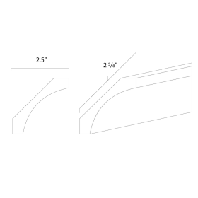(image for) White Shaker 8' Large Cove Crown Molding - WS-LVC