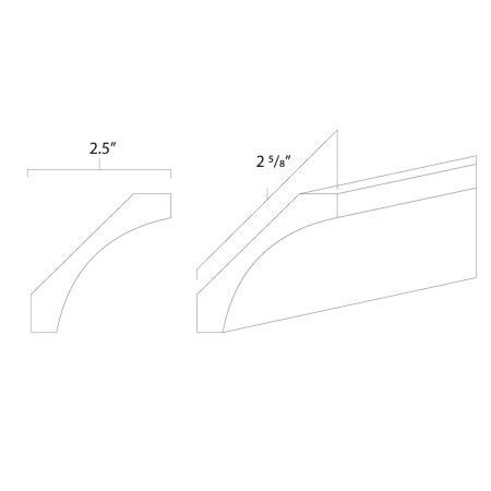 (image for) White Shaker 8' Large Cove Crown Molding - WS-LVC