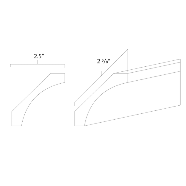 (image for) White Shaker 8' Large Cove Crown Molding - WS-LVC