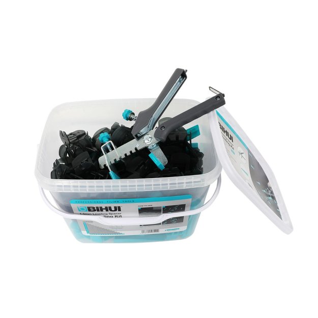 (image for) BIHUI BWSK2 1/16" (1.5mm) Tile Leveling Starter Kit - 100 Spacers and Wedges
