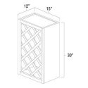 (image for) White Shaker 30" x 15" Lattice Wine Rack - WS-LWR3015