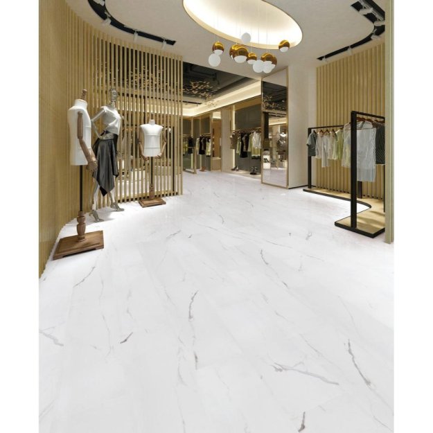 (image for) Mattrexx Carrara 12" x 36" Luxury Vinyl Tile DB - Bianco - 463 101