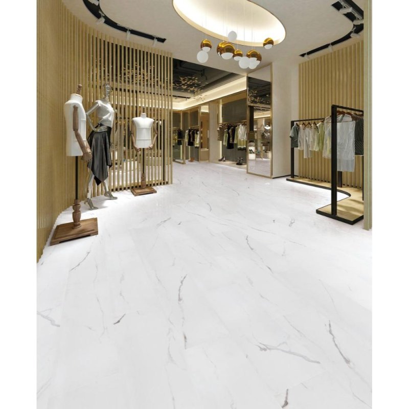 (image for) Mattrexx Carrara 12" x 36" Luxury Vinyl Tile DB - Bianco - 463 101