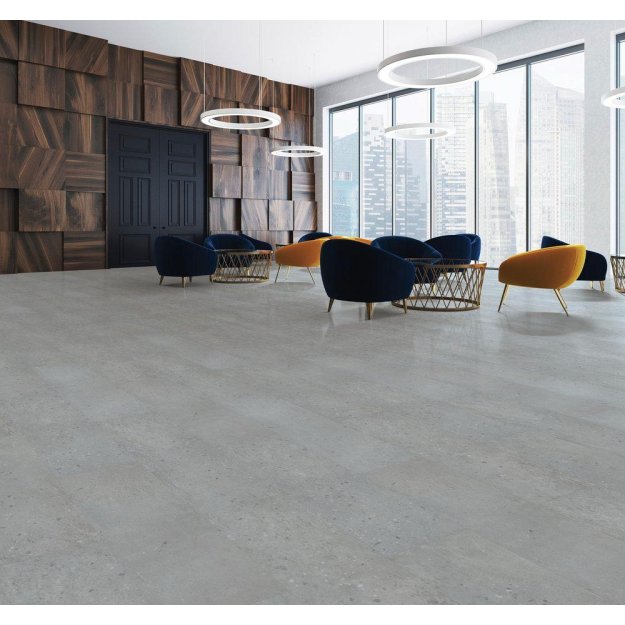 (image for) Mattrexx Concreto 12" x 36" Luxury Vinyl Tile DB - Argento - 462 002