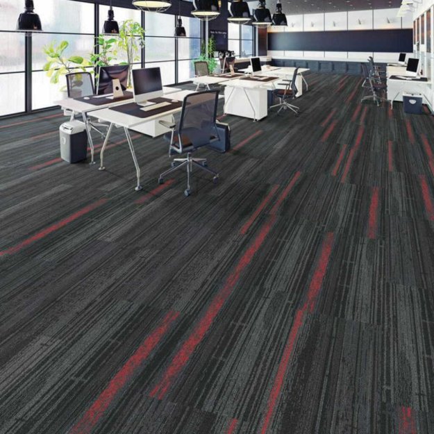 (image for) Next Floor Hightlight 19.7" x 39.4" Solution-Dyed Nylon Carpet Tiles - Midnight Flare NF707101
