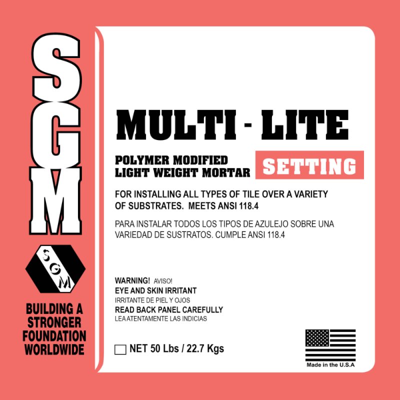 (image for) SGM MLW Multi-Lite Polymer Modified Light-Weight Mortar 30 Lbs. - White