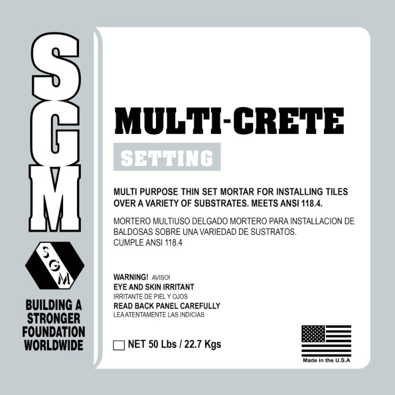 (image for) SGM UGAK103 Multi-Crete All-Purpose Thin-Set Mortar 50 Lbs. - Gray