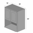 (image for) Platinum Shaker 30" x 30" Microwave Wall Cabinet - PS-MW3030