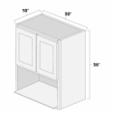(image for) White Shaker 30" x 36" Microwave Wall Cabinet - WS-MW3036
