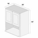 (image for) White Shaker 30" x 42" Microwave Wall Cabinet - WS-MW3042