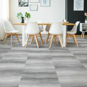 Next Floor Patina 18" x 24" Luxury Vinyl Tile DB - Silver Stria - 419 006