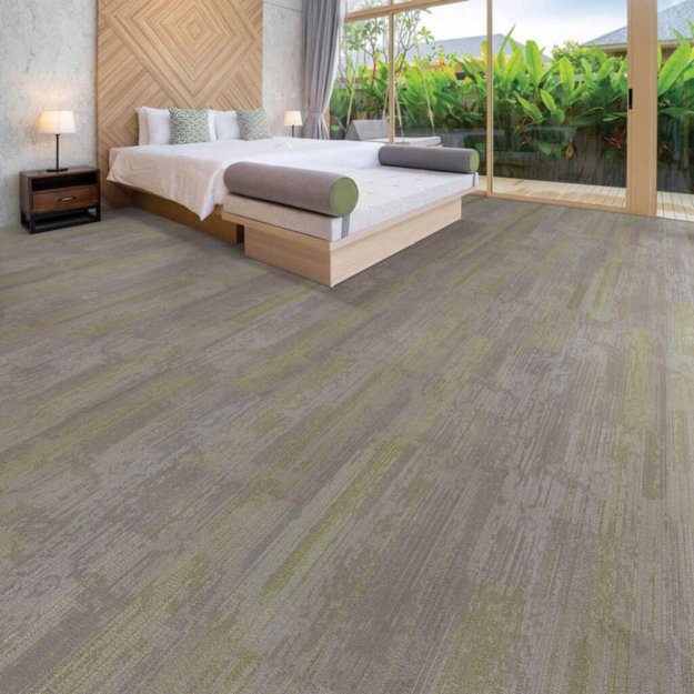 (image for) Next Floor Element 19.7" x 39.4" Solution-Dyed Twisted Polypropylene Carpet Tiles - Lichen NF764006
