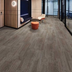 Next Floor Element 19.7" x 39.4" Solution-Dyed Twisted Polypropylene Carpet Tiles - Mocha NF764013