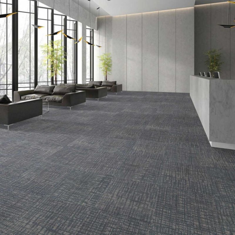 (image for) Next Floor Invincible II 19.7" x 19.7" Solution-Dyed Nylon Fiber System Carpet Tiles - Steel Blue NF851119