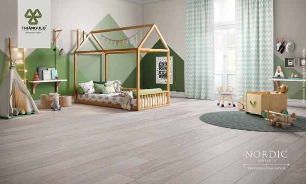 (image for) TRIANGULO Nordic Collection Engineered Hardwood Flooring - Brazilian Oak Alpine