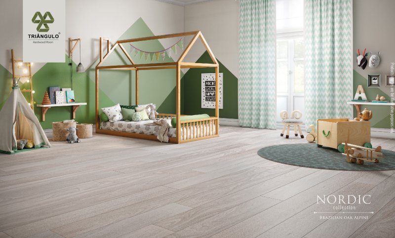 (image for) TRIANGULO Nordic Collection Engineered Hardwood Flooring - Brazilian Oak Alpine