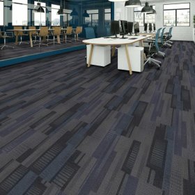 Next Floor Dedication 13" x 39" Solution-Dyed Twisted Polypropylene Carpet Tiles - North Sea NF712019