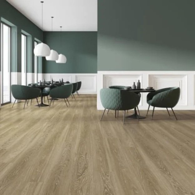 (image for) Nuvelle Lux Collection 9" x 72"" WPC Waterproof Luxury Vinyl Plank - Onyx LX105