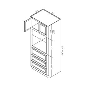 White Skaker 33" x 84" Oven Cabinet - WSH-OCD3384