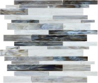 Ornamental Glass Random Strip Mosaic-Alabastro