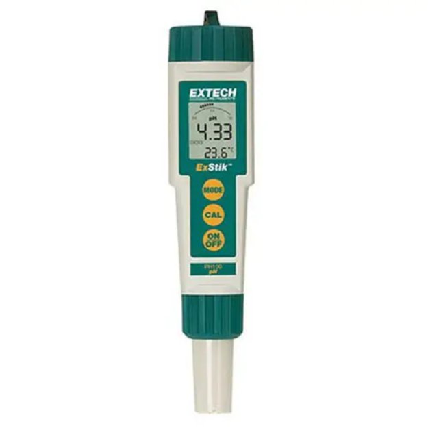 (image for) EXTECH PH100 ExStik Waterproof pH Meter w/ Flat Surface Electrode