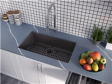 (image for) Pelican PL-100 Granite Composite Topmount/Undermount Kitchen Sink 33'' x 20 7/8" - Onyx