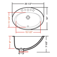 (image for) Pelican PL-1011 Porcelain Self-Rimming Bathroom Sink 20 1/2'' x 18'' w/ 8 Inch Spread - White