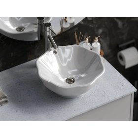 PELICAN PL-3053 Porcelain Vessel Bathroom Sink 17-3/4'' x 17-3/4'' - White