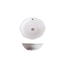 PELICAN PL-3053 Porcelain Vessel Bathroom Sink 17-3/4'' x 17-3/4'' - White