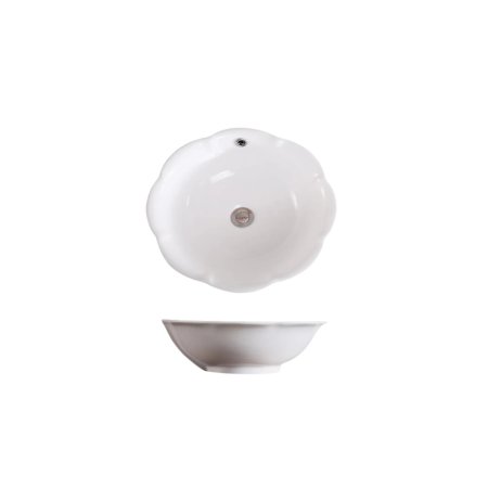 (image for) PELICAN PL-3053 Porcelain Vessel Bathroom Sink 17-3/4'' x 17-3/4'' - White