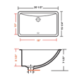 (image for) Pelican PL-3099 Porcelain Undermount Bathroom Sink 18" x 13" - Black