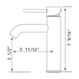(image for) Pelican PL-8113 Single Hole Bathroom Faucet - Brushed Nickel