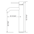 (image for) Pelican PL-8114 Single Hole Vessel Bathroom Faucet - Chrome