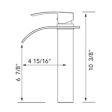 (image for) Pelican PL-8136 Single Hole Vessel Bathroom Faucet - Brushed Nickel