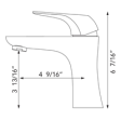 (image for) Pelican PL-8164 Single Hole Bathroom Faucet - Brushed Nickel